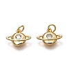 Brass Micro Pave Clear Cubic Zirconia Charms ZIRC-B002-27G-1