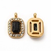 PVD Vacuum Plating 304 Stainless Steel Cubic Zirconia Pendants STAS-A076-03G-3