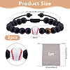 2Pcs Acrylic & Glass & Natural Tiger Eye Beads Braided Bead Bracelets BJEW-DC0001-12B-2