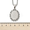 201 Stainless Steel Oval with Virgin Pendant Box Chain Necklaces NJEW-H055-08P-5