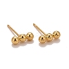 201 Stainless Steel Beaded Horizontal Bar Stud Earrings with 316 Stainless Steel Pin for Women X-STAS-K238-01G-1