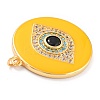 Real 18K Gold Plated Brass Micro Pave Cubic Zirconia Pendants ZIRC-L100-084G-03-4