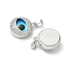 Printed Brass Micro Pave Cubic Zirconia with Glass Pendants KK-Z134-17P-02-2