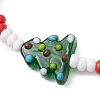Christmas Glass Seed & Handmade Lampwork Beads Stretch Bracelets for Women BJEW-MZ00197-02-3