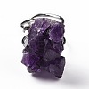 Natural Amethyst Nuggets Cuff Ring RJEW-G271-01P-02-3