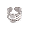 Non-Tarnish 304 Stainless Steel Hollow Out Open Cuff Rings for Women RJEW-G285-20P-2
