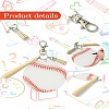 Baseball Acrylic & Wood Pendant Decorations HJEW-YW00012-01-1