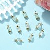 10Pcs Transparent Crackled Glass Cube Connector Charms PALLOY-JF03945-5
