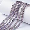 Electroplate Transparent Glass Beads Strands EGLA-A034-T6mm-G05-1