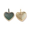 Heart Brass Micro Pave Cubic Zirconia Pendants KK-G435-04G-01-1
