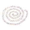 Faceted Cube Glass & ABS Plastic Imitation Pearl Beaded Chains CHS-G026-02KCG-02-1-3
