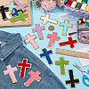 18Pcs Cross Towel Embroidery Style Cloth Iron on/Sew on Patches DIY-WH0504-819-4