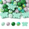 Round & Butterfly Silicone Focal Beads SIL-YW0001-35-1
