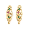 Brass Pave Cubic Zirconia Connector Charms KK-H533-08B-G-1