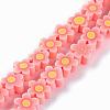 Handmade Flower Polymer Clay Beads Strands CLAY-M003-07F-1