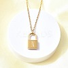 304 Stainless Steel Rolo Chain Pendant Necklaces NJEW-S444-01G-14-5