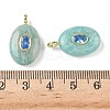 Natural Amazonite & Cubic Zirconia Pendants G-Z076-01G-18-3