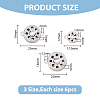 SUPERFINDINGS 18Pcs 3 Style Alloy Snap Button FIND-FH0006-36-2