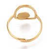 Oval 304 Stainless Steel Cuff Ring Components STAS-T066-30G-3