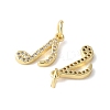 Brass Micro Pave Clear Cubic Zirconia Pendants KK-H449-85B-G-RS-2