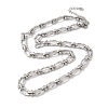 Non-Tarnish 304 Stainless Steel Oval Links Necklace for Women NJEW-B107-07P-01-1