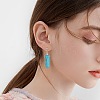 Synthetic Turquoise Bullet Dangle Stud Earrings EJEW-PH01406-02-6