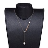 Single Pearl Pendant Necklaces NJEW-JN02710-02-4