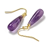 Ion Plating(IP) Natural Amethyst Dangle Earring EJEW-C084-01G-01-2