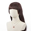 4Pcs 4 Color Glass Butterfly & Natural Pearl Pendants Double Layer Necklaces Set with Clear Cubic Zirconia NJEW-TA00043-5