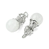 Natural Quartz Crystal Round Pendants G-C114-04P-18-3