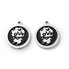 304 Stainless Steel Black Enamel Charms STAS-M102-17P-04-1