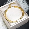 304 Stainless Steel Link Bracelets for Women BJEW-D349-02G-1