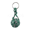 Polyester Braid Ball Stainless Steel Keychains KEYC-JKC01119-3