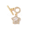 Golden Brass Micro Pave Clear Cubic Zirconia Toggle Clasps KK-B100-040G-2
