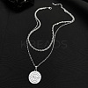 Compass Alloy Double Layer Pendant Necklaces for Women WH-WG93E93-01-4