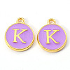 Golden Plated Alloy Enamel Charms ENAM-S118-10K-1