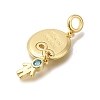 Brass Cubic Zirconia European Dangle Charms KK-R002-23G-01-2