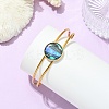 3Pcs 3 Styles Natural Abalone Shell 304 Stainless Steel Open Cuff Bangle Sets with Enamel BJEW-JB14413-01-2