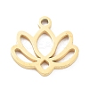304 Stainless Steel Flower Lotus Charms LS-STAS-Z054-02G-1