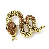Snake Alloy Rhinestone Brooches for Backpack Clothes JEWB-Z040-01C-AG-1