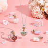 12Pcs 6 Styles Natural Mixed Gemstone Chip Heart Glass Bottle Pendants PALLOY-UN00001-2