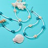 3Pcs 3 Color Dyed Synthetic Turquoise Tortoise & Acrylic Beaded Necklaces Set NJEW-JN04036-2