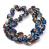 Transparent Electroplated Glass Beads Strands GLAA-G104-02D-3