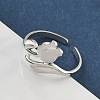 304 Stainless Steel Open Cuff Rings for Women RJEW-A079-12C-P-1