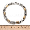 201 Stainless Steel Twisted Chain Bracelets for Women BJEW-B143-12GP-5