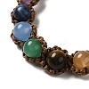 6.5mm Round Gemstone Braided Bead Chakra Bracelets BJEW-K225-02-2