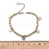 Punk Style 304 Stainless Steel Column Link Charm Bracelets for Women BJEW-C089-14GP-5