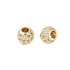Rack Plating Brass Micro Pave Clear Cubic Zirconia Beads KK-Z060-21G-2