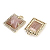 Natural Sunstone Faceted Square Charms G-I375-06G-06-2