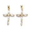 Brass Micro Pave Clear Cubic Zirconia Pendants ZIRC-M115-30G-1